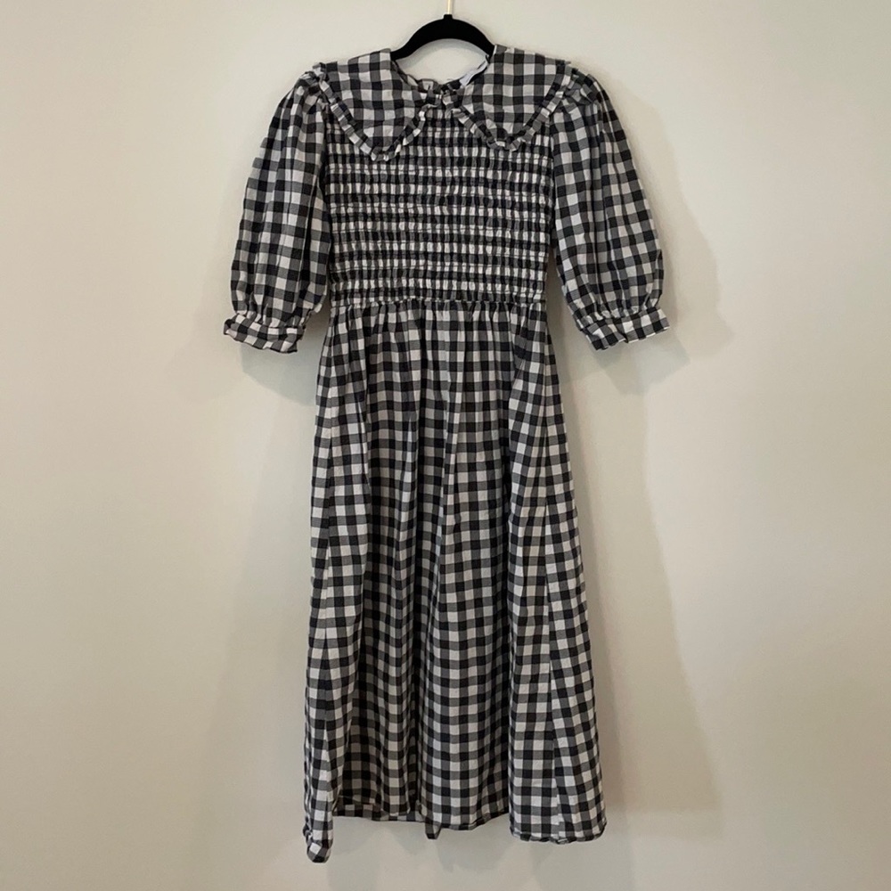 ASOS black + white gingham prairie dress
